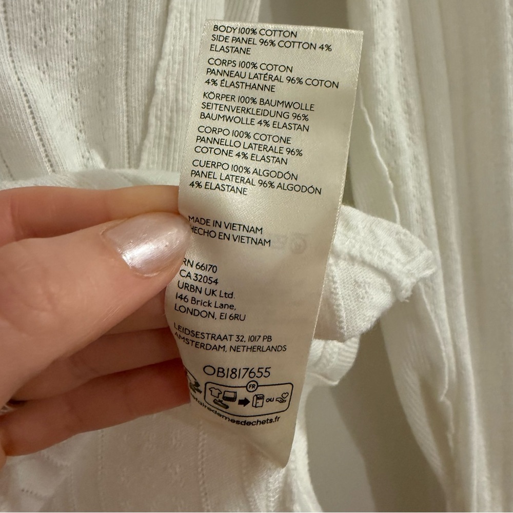 Free People-We The Free Cream Long Sleeve Pointelle Top-Eyes on You-Birch - Picture 12 of 12